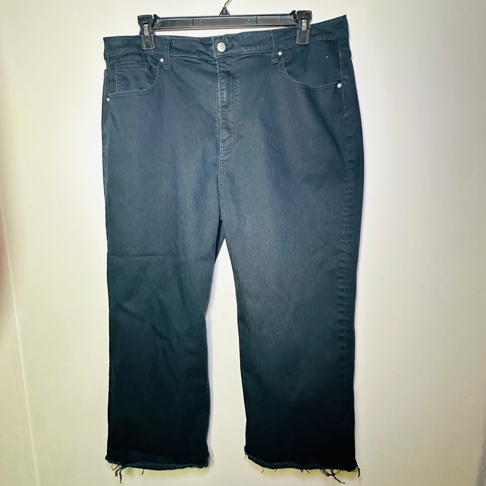 Zenana Navy Blue Wide Leg Frayed Hem Pants Size 3XL